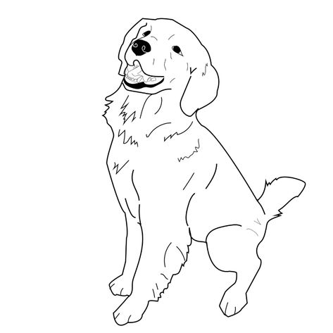 Sitting Golden Retriever Vector Dog Illustration EPS Cute | Etsy Golden Retriever Outline, Golden Retriever Illustration, Golden Retriever Drawing, Dog Pencil Drawing, Dog Line Drawing, Golden Retriever Art, Dog Outline, Animal Png, Dog Sketch