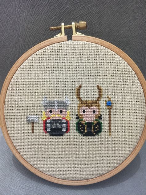 Loki Embroidery, Loki Cross Stitch, Cross Stitch Camping, Marvel Cross Stitch, Textiles Inspiration, Thor Loki, Art Classes, Counted Cross Stitch, Loki