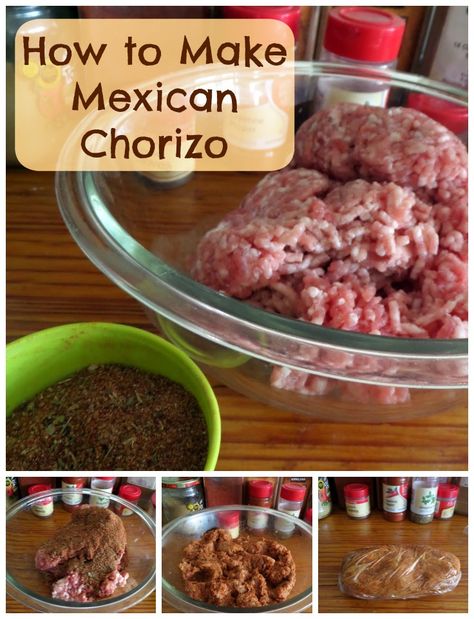 How to Make Mexican Chorizo:  A tutorial that shows you how to turn ground pork into chorizo with some fairly common spices. Owens Sausage Recipes, Homemade Chorizo Sausage, Canning Ground Pork, Pork Chorizo Recipes, Meat Curing, Homemade Chorizo, Sausage Making Recipes, Homemade Sausage Recipes, Mexican Chorizo