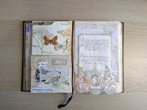 Altered Book Pages: 11 Easy & Beautiful Page Ideas To Inspire You! Altered Book Pages, Altered Books Pages, Book Junk Journal, Altered Book Journal, Pocket Pages, Autumn Scenes, Torn Paper, Warm Spring, Page Ideas