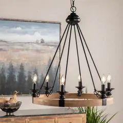 Rustic & Industrial Chandeliers | Antique Farmhouse Cabin Chandelier, Lodge Chandelier, Porch Pendant Light, Shabby Chic Lighting, Lodge Lighting, Foyer Pendant Lighting, Wood Bead Chandelier, Round Pendant Light, Industrial Ceiling Lights