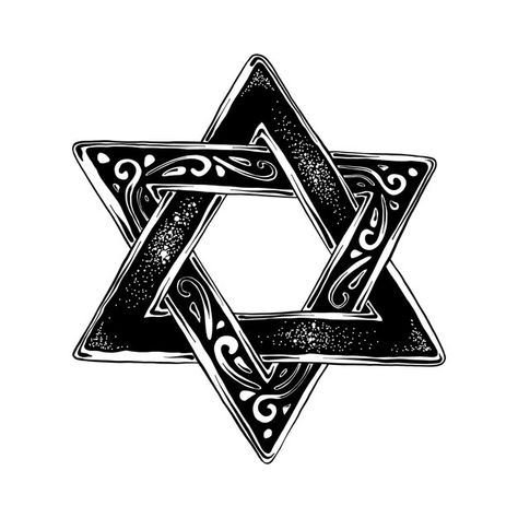 Jewish Star Tattoo, Star Of David Tattoo, Star Tattoos For Men, David Tattoo, Lord Of The Rings Tattoo, Hamsa Design, Dragon Tattoo Art, Flower Tattoo Back, Elements Tattoo