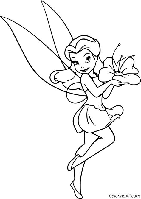 68 free printable Disney Fairy coloring pages, easy to print from any device and automatically fit any paper size. Rosetta Fairy Drawing, Drawings Printable, Movie Coloring Pages, Tinkerbell Coloring Pages, Fairy Printable, Fairy Coloring Book, Tinkerbell And Friends, Joseph Murphy, Disney Princess Coloring Pages