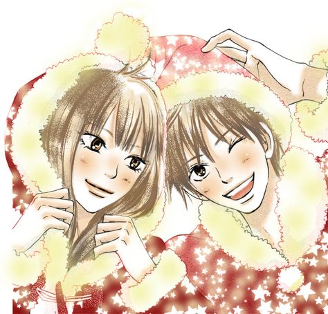 merry christmas by kntfan010.deviantart.com on @DeviantArt Sawako Kimi Ni Todoke, Manga Christmas, Futaba Y Kou, Anime Wall Prints !!, Ao Haru Ride, All I Want For Christmas, Introverted, Couple Drawings, Matching Profile Pictures