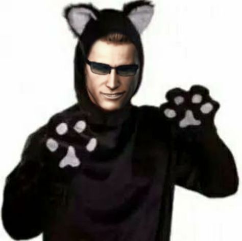 Resident Evil Wesker, Resident Evil Funny, Evil Games, Evil Cat, Albert Wesker, Resident Evil Biohazard, Search Pins, Chat With Friends, Cat Costume