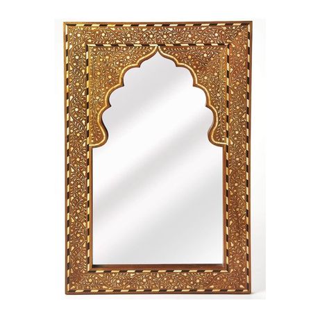 Mehrab Design, Bone Inlay Mirror, Bone Inlay Furniture, Inlay Furniture, Wood Wall Mirror, Botanical Design, Living Room Hallway, Bone Inlay, Mirrored Furniture