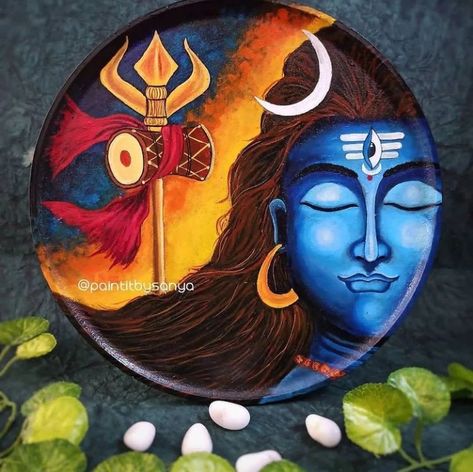 Mahadev Wall Painting Ideas, Shiv Painting Lord Shiva Canvas, Lord Shiva Rangoli Designs, Shivji Canvas Painting, Mahadev Acrylic Painting, Shiva Abstract Paintings, Shiv Ji Painting On Canvas, Mahadev Art Painting, Shiv Drawings