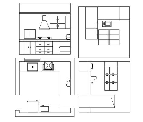 Cabinet Design For Kitchen, Kitchen Layout Drawing, Kitchen Elevation, Chimney Design, Design For Kitchen, Drawing Block, Kitchen Layout Plans, Interior Architecture Drawing, Small Kitchen Layouts