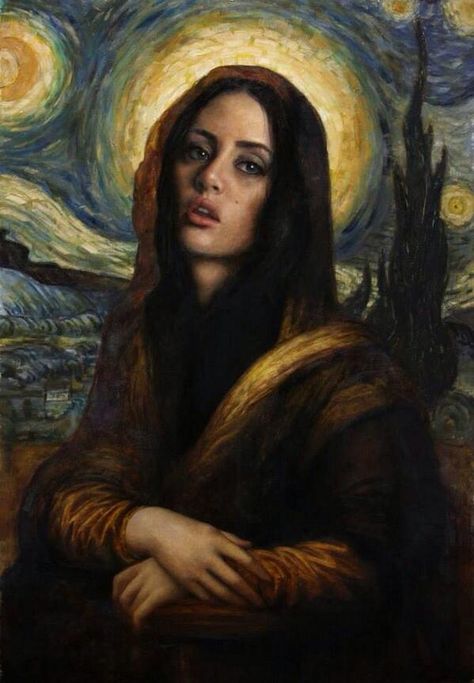 Cesar Santos, "Madonna Lisa", oil on linen, 36x24in (@SantocesArt) | Twitter Cesar Santos, Art Degree, Art Competitions, Museum Of Contemporary Art, Cultura Pop, Artist Painting, Metropolitan Museum Of Art, American Artists, Figurative Art