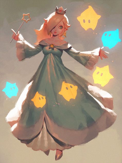 Rosalina And Luma, Luma Mario, Harmonie Mario, Princess Rosalina, Super Mario Princess, Mario Fan Art, Nintendo Princess, Super Mario Galaxy, Nintendo Characters