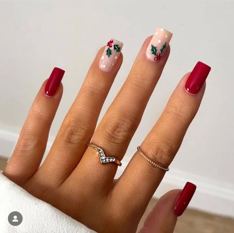 Nail Shapes Square, Berry Nails, Nagel Tips, Christmas Nails Easy, Red Nail Designs, Nail Forms, Nailed It, Xmas Nails, Christmas Nail Designs