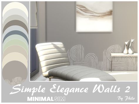 The Sims Resource - MinimalSIM Simple Elegance Painted Walls Sims 4 Walls, Half Painted Walls, Sims 4 Beds, Sims 4 House Plans, 4 Wallpaper, Silver Walls, Painted Walls, Sims 4 Cc Furniture, Best Sims