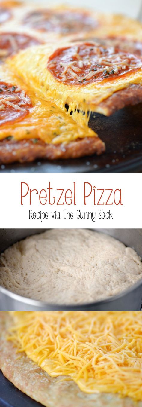 Crave-worthy Pretzel Pizza recipe that makes the BEST homemade pizza ever! Pretzel Pizza Crust, Pretzel Pizza, The Best Homemade Pizza, Gunny Sack, Pizza Roll, Pretzel Crust, Best Homemade Pizza, Pizza Recipes Homemade, Pizza Pizza