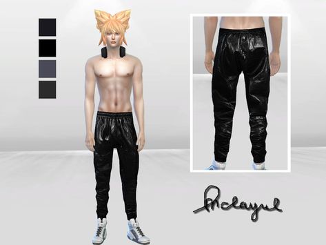 Standalone item  Found in TSR Category 'Sims 4 Male Everyday' Cc Finds, Maxis Match, The Sims Resource, Sims Resource, The Sims, Sims 4, Parachute Pants, Leather Pants, Pants