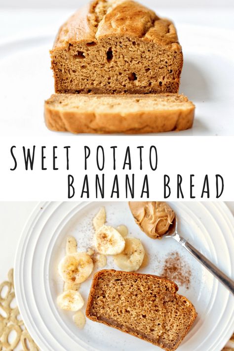 Sweet Potato Banana Bread, Banana Bread Healthy Easy, Sweet Potato Banana, Healthy Easy Recipe, Bread Healthy, Sweet Potato Bread, Clean Baking, Bread Alternatives, Stuffed Sweet Potato Healthy