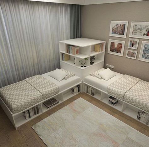 Small Shared Bedroom, Twin Beds Guest Room, Boys Shared Bedroom, Bedroom Ideas For Small Rooms Diy, Kids Shared Bedroom, Shared Girls Bedroom, Kids Room Interior Design, Kids Bedroom Inspiration, Bathroom Remodel Ideas