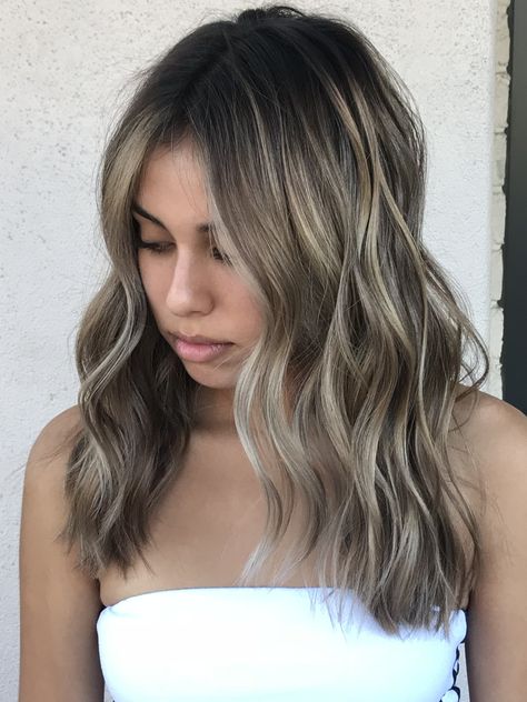 Hair color for brunettes. Ash Balayage Cool Tones Balayage, Balayage Hair Ash Brown, Balayage Fall Hair, Ash Brown Hair With Highlights, Balayage Fall, Balayage Ash, Ash Balayage, Balayage Hair Ash, Hair Color Unique