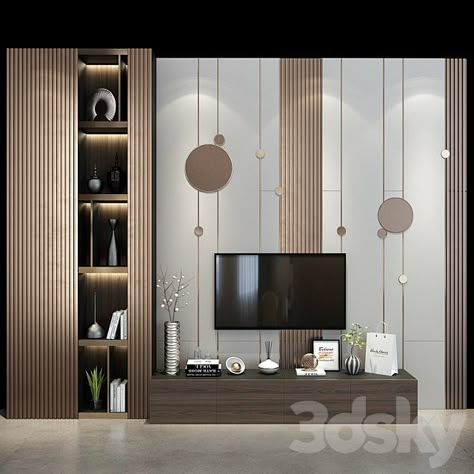 Sleek Tv Unit Design For Bedroom, Royal Paint Wall Design For Tv Unit, Tv Unit Plus Mandir Design, Mandir Plus Tv Unit, Living Room Tv Cabinet Designs, Tv Unit Plus Mandir, Lcd Panel Design, Living Room Decor Tips, Modern Tv Unit Designs