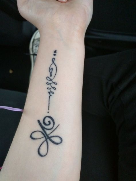 Tattoo uploaded by Brenna sharp • Semicolon, unalome, and celtic symbol for unconditional love • 1311599 • Tattoodo Love Symbol Tattoo, Symbol For Family Tattoo, Wörter Tattoos, Love Symbol Tattoos, Rat Tattoo, Irish Tattoos, Where Is The Love, Unalome Tattoo, Symbol Tattoo