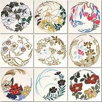 Quilt Circles, Embroidery Japanese, Japanese Quilts, Sashiko Embroidery, 카드 디자인, Japon Illustration, Pola Sulam, Japanese Embroidery, Japanese Patterns