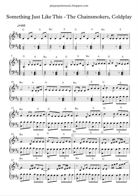 Free Piano Sheets, Free Piano Sheet Music, The Chainsmokers, Something Just Like This, Piano Score, Free Piano, Summer Jam, Violin Sheet Music, Flute Music