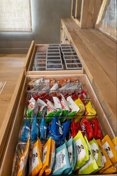 Kitchen Snack Station, Kids Snack Drawer, Snack Area In Bedroom, Office Snack Station Ideas, Snack Station Kids, Snack Drawer In Bedroom, Bedroom Snack Station, Snack Bar Ideas, Modern Oc