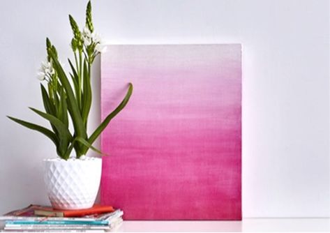 ombre Ombre Canvas Painting Diy, Pyramid Project, Ombre Paint, Fall Ombre, Painting 101, Ombre Wall, Diy Ombre, Background Diy, Pink Painting