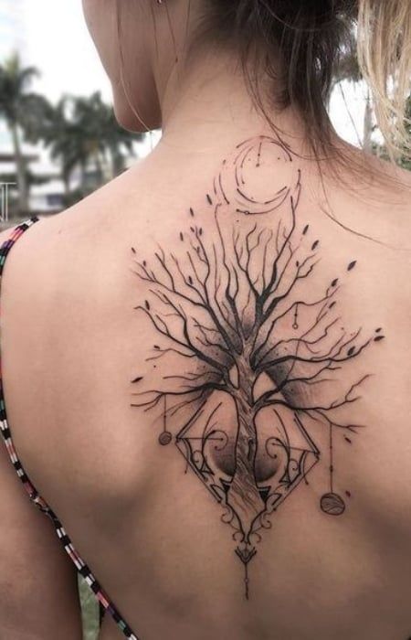 70 Powerful Tree of Life Tattoo Designs & Meaning (2023) Earthy Tree Tattoos, Tree Of Life Chest Tattoo, Tree Back Tattoo, Yggdrasil Tattoo, Earthy Tattoos, Tattoo Female, Explore Tattoo, Celtic Tattoo, Tree Tattoo Designs