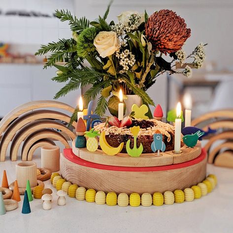 How to use Grimm's Celebration Rings? — Oskar's Wooden Ark Waldorf Birthday Party, Waldorf Birthday Ring, Celebration Ring, Birthday Traditions, Flower Scent, Multiplication For Kids, Birthday Table, Nature Table, Birthday Ring