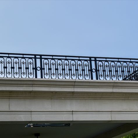 A New York architect was designing an upscale residence that required intricate custom french balcony rails and porch railings. Balcony Railing Design Modern, Terrace Railings, Reling Design, Terrace Grill, Iron Railings Outdoor, Cast Iron Railings, Front Building Design, Iron Balcony Railing, French Balcony