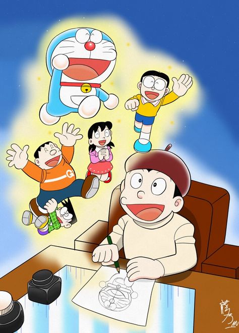 Fujiko F Fujio Doremon Cartoon, Doraemon Cartoon, Doraemon Wallpapers, Anime Fnaf, Inspirational People, Manga Comics, Nickelodeon, Origami, Comics