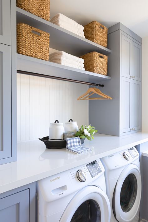 Alhambra Circle - Transitional - Laundry Room - Miami - by Split Level Construction, Inc | Houzz Utility Room Organization, Transitional Laundry Room, Custom Laundry Room, Laundry Pedestal, Mudroom Laundry Room, Laundry Room Renovation, Laundry Room Ideas, Laundry Room Inspiration, Laundry Room Cabinets