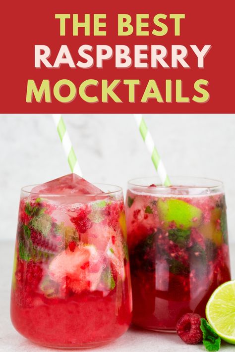 Mocktail Christmas, Raspberry Drink Recipes, Christmas Drinks Nonalcoholic, Cranberry Juice And Vodka, Raspberry Drink, Christmas Drinks Alcohol Recipes, Christmas Drinks Alcohol, Raspberry Cocktail, Mocktail Drinks