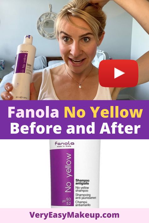 See Fanola no yellow shampoo (https://amzn.to/32CLGUI) before and after results and check out this Fanola no yellow review. Is Fanola anti yellow shampoo the best purple shampoo for blondes to get rid of brassiness? Topics include: - Fanola no yellow (anti yellow) purple shampoo review - Best purple shampoo for blondes - How to get rid of brassiness in blonde hair - How to remove yellow hues in blonde hair - Purple shampoo before and after - Fanola no yellow vs. Fanola no orange shampoo No Yellow Shampoo Fanola, Fanola No Orange Before And After, Purple Shampoo Before And After, Bleaching Hair At Home, Fanola No Yellow Shampoo, Wella Toner, Purple Shampoo For Blondes, Best Purple Shampoo, Yellow Blonde