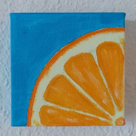 Easy Food Paintings On Canvas, Fruit Paintings Acrylic, Ngelukis Simple, Fruit Painting Easy, Complementary Colors Art Ideas, Fruit Painting Art, Jason Drawing, Sunflower Drawing Easy, Drawing Easy Step By Step