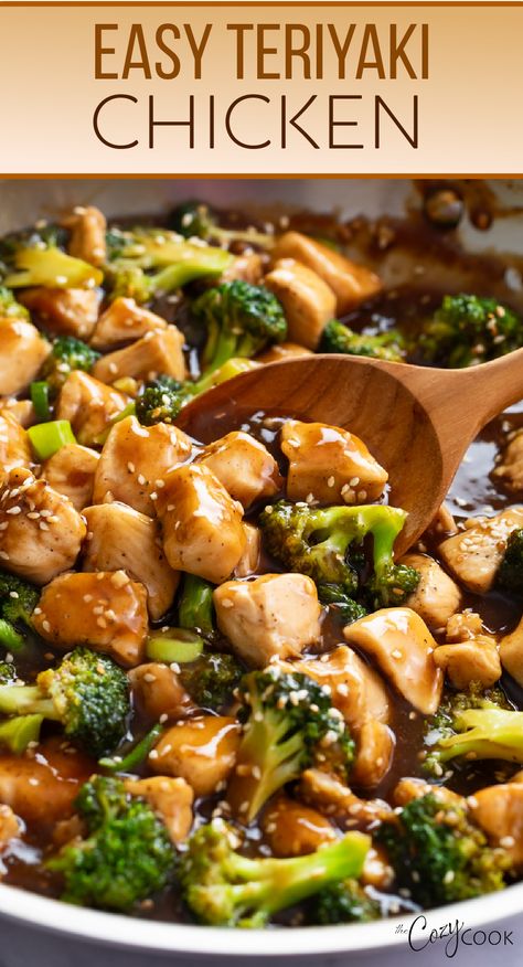 teriyaki chicken with broccoli in a brown teriyaki sauce. Chicken And Rice Teriyaki, Chicken Terriyaki, Teriyaki Chicken Rice Bowl, Awesome Chicken, Cozy Cook, Teriyaki Chicken And Rice, Easy Teriyaki Chicken, Easy Stir Fry Recipes, Chinese Chicken Recipes