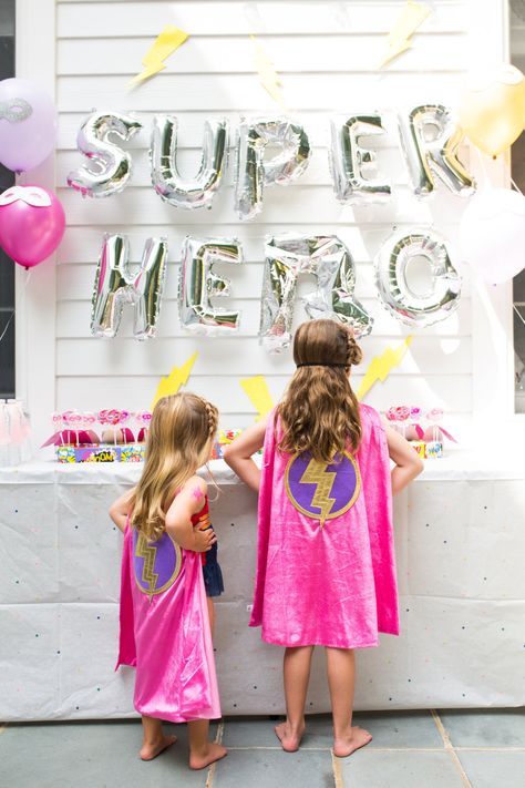 Super Hero Kids, Supergirl Party, Superhero Girls Birthday, Supergirl Birthday, Combined Birthday Parties, Super Hero Party, Girl Superhero Party, Disney Cars Birthday, Super Hero Theme