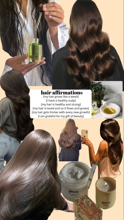 Hair Advice Tips, Affirmation For Healthy Hair, Manifesting Lifestyle, Thicker Healthier Hair, Hair Motivation, Long Shiny Hair, Slow Lifestyle, Beautiful Gray Hair, Long Healthy Hair