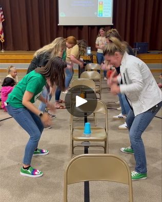 Fun School Assembly Ideas, Assembly Activities School, Head Shoulders Knees Cup Game, School Assembly Games, School Wellness, Leadership Activities, Homeschool Preschool Activities, Competition Games, School Assemblies