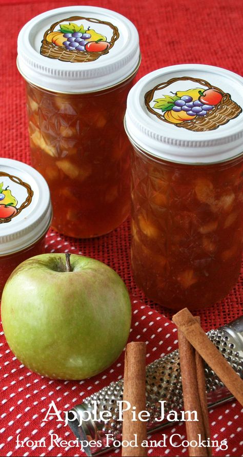 Apple Pie Jam Pecan Pie Jam Recipe, Surejell Recipes, Apple Pie Jam Recipe, Dutch Apple Jam, Apple Jelly Recipe Canning With Pectin, Apple Pie Jam No Pectin, Apple Scrap Jelly With Pectin, Apple Jelly No Pectin, Apple Peel Jelly With Pectin