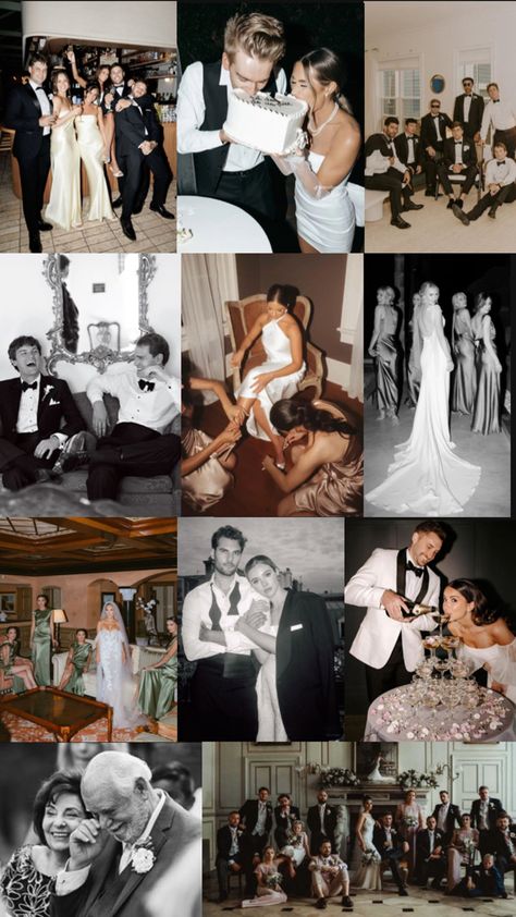 Intimate Classy Wedding, Early 2000s Wedding Aesthetic, Cool Wedding Photography, Creative Wedding Party Photos, Wedding Photography Mood Board, Reception Wedding Photos, Film Style Wedding Photography, Non Traditional Wedding Photos, Wedding Photo Styles