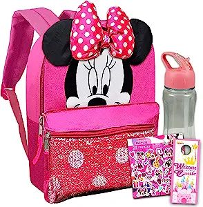 Minnie Mouse Stickers, Preschool Backpack, Minnie Mouse Backpack, Pink Water Bottle, Sequin Backpack, Minnie Mouse Bow, Sequin Bag, Toddler Backpack, Minnie Mouse Ears