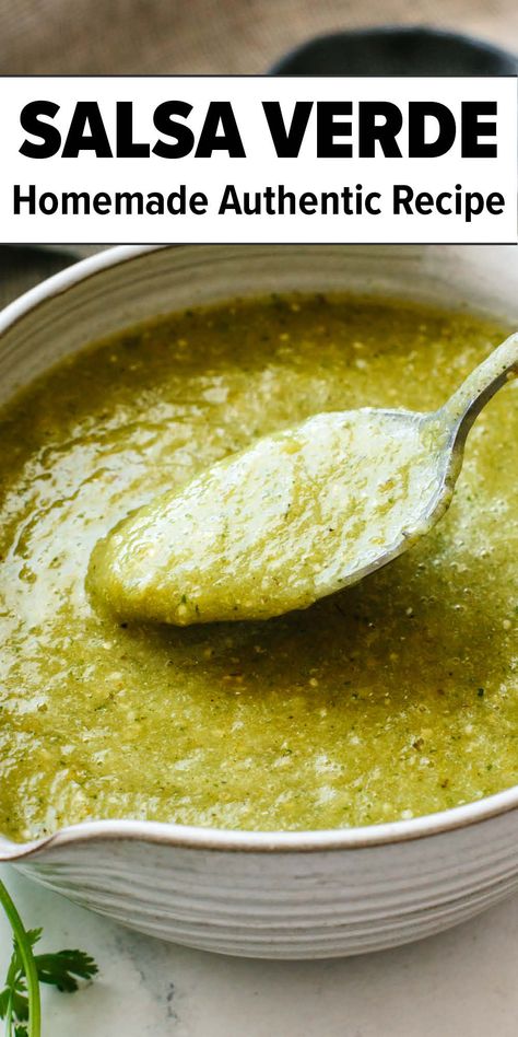 Salsa verde recipe Tomatillo Recipes Salsa, Canned Tomatillo Salsa, How To Make Salsa Verde, Mexican Salsa Recipes Authentic, Green Salsa Recipe Tomatillos, Authentic Salsa Verde Recipe, Best Salsa Verde Recipe, Downshiftology Recipes, Mexican Salsa Recipe