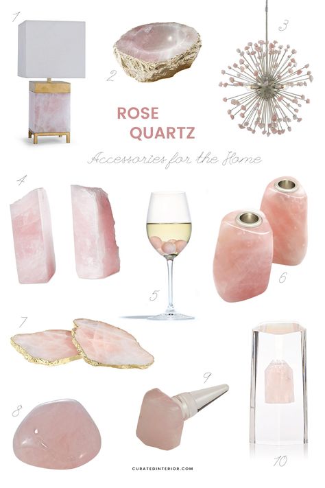 Have you thought about adding some rose quartz decor to your home? While rose quartz may technically be the color of last year, for me, this lovely hue will always be in style. The shimmering color makes any room instantly more feminine and glamorous. While real rose quartz isn’t the cheapest of gems, in my opinion, it’s worth the investment … Rose Quartz Decor, Rose Quartz Accessories, Real Rose, Organization Inspiration, Decor Pillows, Crystals In The Home, In The Bedroom, Decoration Inspiration, Decor Guide