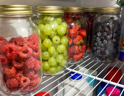 There's a Jar for That - The Cross Legacy Fruit In Mason Jars, Keep Fruit Fresh, Fruit Hacks, Mason Jar Storage, Grandma Cooking, Storing Fruit, Fruit Fresh, Fruit And Vegetable Storage, Fruit Preserves