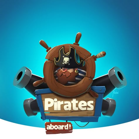 ArtStation - Pirates!, Aleksandr Pushai Pirate Illustration, Vikings Game, Game Logos, Pirate Games, Game 2d, Game Gui, Logo Game, Kings Game, Game Logo Design