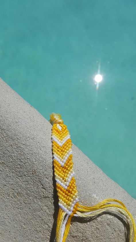 Chevron Bracelet Aesthetic, Handmade Trendy Yellow Friendship Bracelets, Yellow Fun Friendship Bracelets, Handmade Yellow Friendship Bracelets, Yellow Friendship Bracelet, Yellow Chevron Bracelet, Chevron Bracelets, Chevron Friendship Bracelet, Yellow Chevron