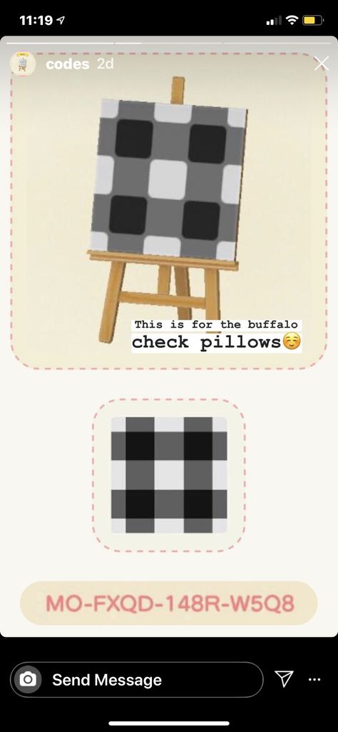 Animal Crossing Black And White, Buffalo Check Pillows, Acnh Codes, Strip Pattern, Code Black, Island Ideas, Black Bedding, Bed Design, Quilting Designs