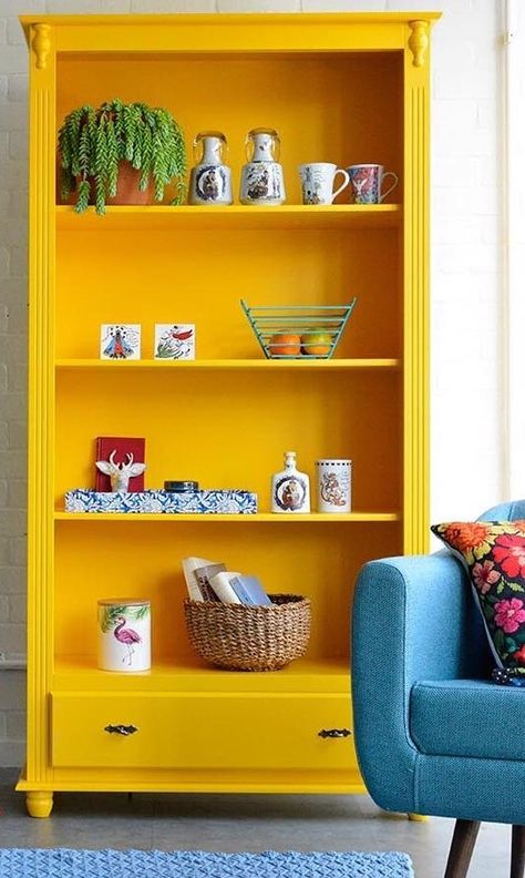 Colorful Bookcase, Mustard Bookshelf, Yellow Bookshelf, Orange Bookshelves, Yellow Bookcase, Mustard Yellow Display Cabinet, Yellow Shelves Bookshelves, Turquoise Bookshelf, Yellow Bookshelves