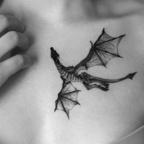 Skyrim Tattoo, Dragon Tattoo Shoulder, Dna Tattoo, Small Dragon Tattoos, Dragon Tattoo For Women, Dragon Tattoo Designs, Bee Tattoo, Classy Tattoos, Badass Tattoos